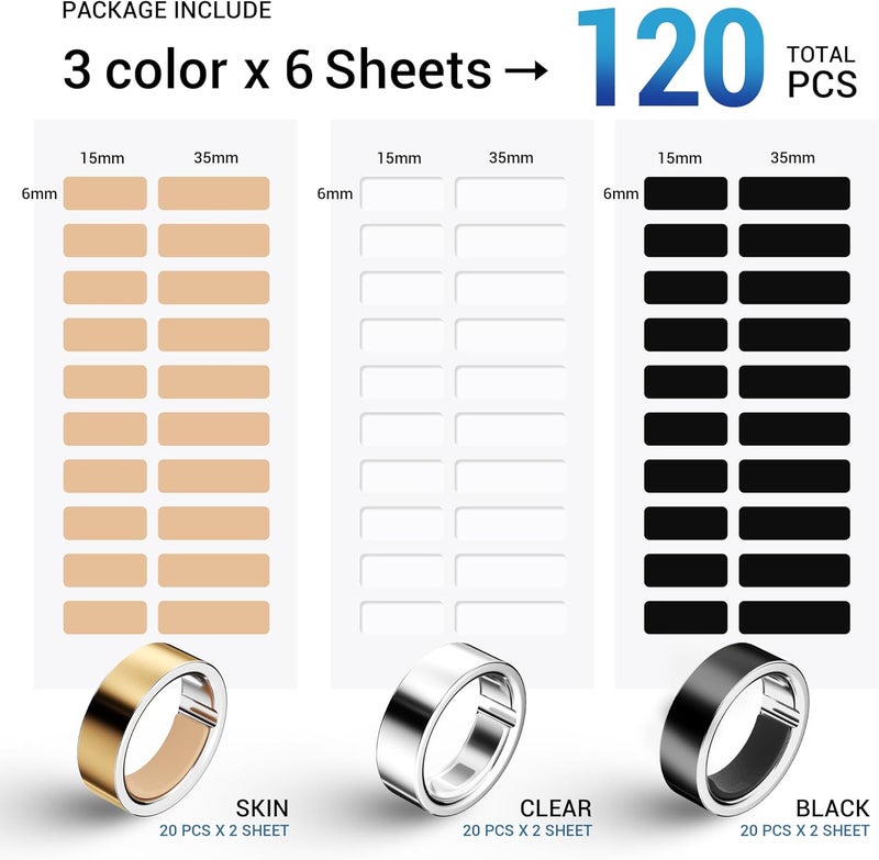 Omilly Smart Ring Size Adjuster - Invisible Fit for Oura Ring Gen 4/3, Samsung Galaxy Ring, Ultra Human Ring AIR, RingConn 2/1, Amazfit Helio - Loose Ring Sizing Kit, Comfortable & Discreet Accessories - Image 3